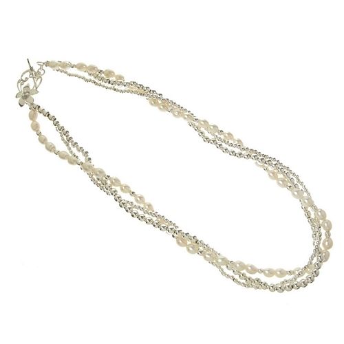 Hochzeit - 1943 Sterling Silver & Pearl Necklace (cf)