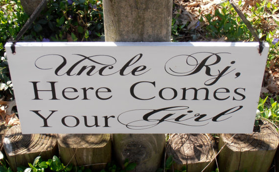 Wedding - Uncle Here Comes Your Bride Sign wood Decoration Here comes the bride Ring bearer Flower girl