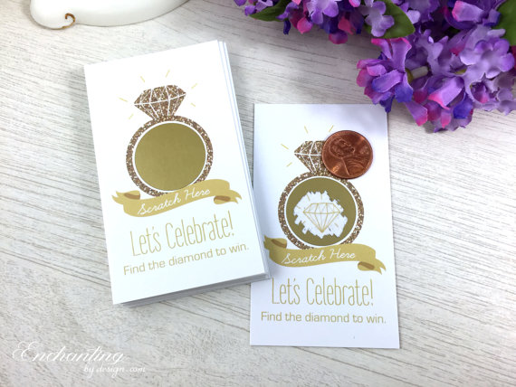 Свадьба - 10 Gold Glitter Scratch Off Cards - Bridal Shower Game - Bachelorette Party Games