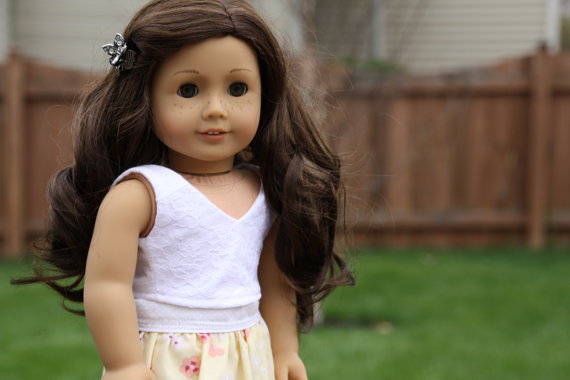 زفاف - White Lace CROP TOP for 18 Inch Trendy American Girl Doll