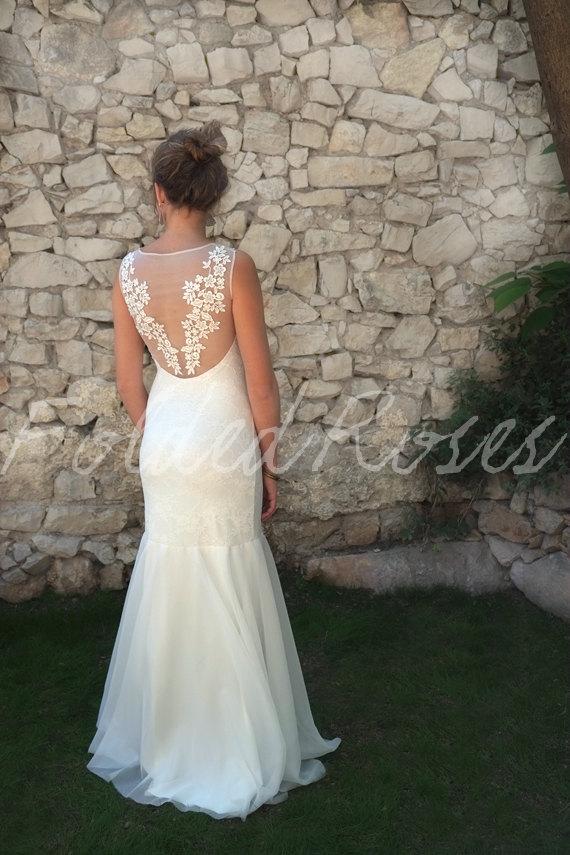 Mariage - lace wedding dress-wedding dress /lace fishtail wedding dress/ mermaid style wedding dress custom size : LEILA Floral Lace Dress