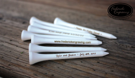 Wedding - 60 Personalized Golf Tees - Custom Golf Tees - Engraved Golf Tees - Groomsmen Gift, Stocking Stuffer, Fathers Day
