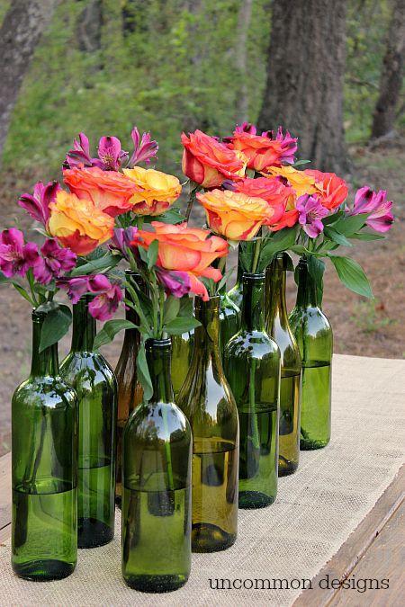 Hochzeit - Easy And Elegant Wine Bottle Centerpiece