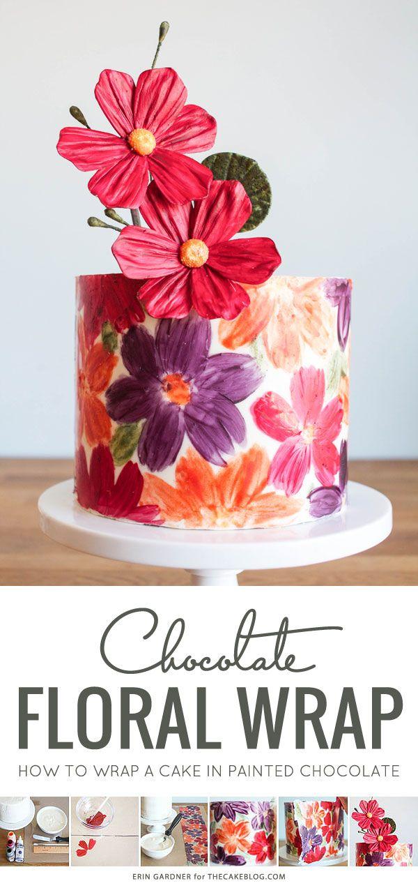 Hochzeit - Chocolate Floral Wrapped Cake