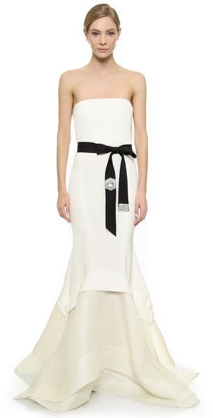 Hochzeit - Donna Karan New York Embellished Strapless Gown