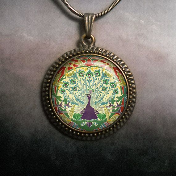 Mariage - 188 Art Nouveau Peacock pendant, Peacock jewelry, peacock necklace charm, peacock wedding