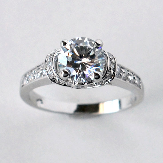 Свадьба - Solitaire engagement ring with CZ - cubic zirconia wedding ring promise ring engagement ring size 5 6 7 8 9 10 - MC1080881