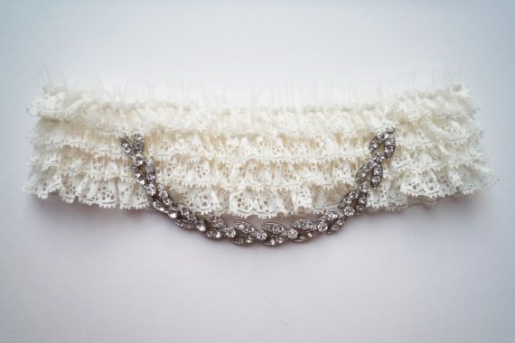 Mariage - Romance layered lace rhinestone garter
