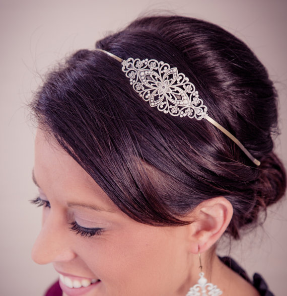 زفاف - Metal Headband- gorgeous Ivory- Great for weddings