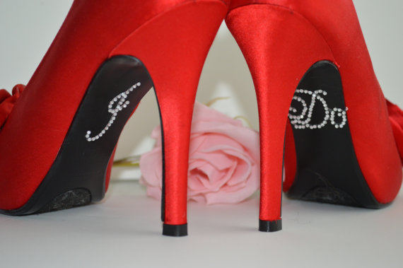 Mariage - ADD TO ORDER:  "I Do" Wedding Shoe Sticker, Crystal Shoe Sticker, Bride Shoe Sticker, Rhinestone shoe sticker