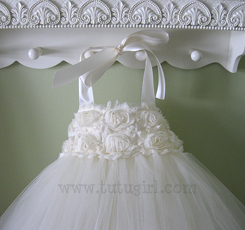 Hochzeit - Ivory Flower Girl Tutu Dress, Toddler Tutu Dress, Girls Flower Girl Dress, Baby tutu dress Custom DESIGN YOUR OWN