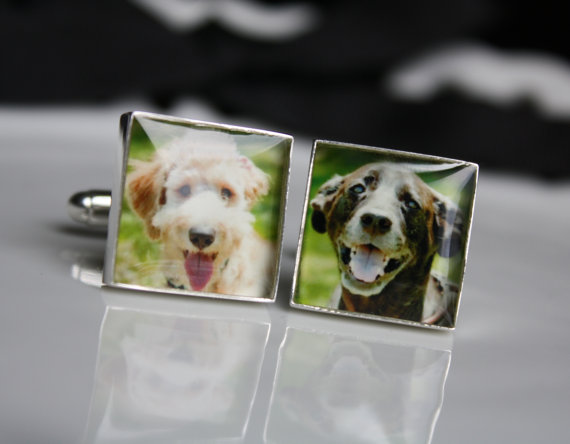 Mariage - Custom Square Photo Cufflinks Great for Weddings, Grooms, Groomsmen, Father of the Bride, etc.