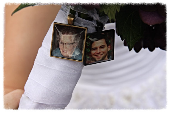 زفاف - 2  Wedding Bouquet charm kit -Photo Pendants charms for family photo (includes everything you need including instructions)