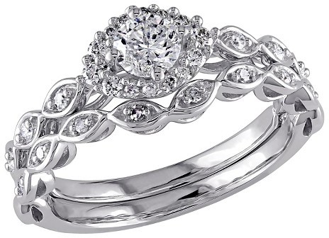 زفاف - Allura 1/2 CT. T.W. Diamond Bridal Set Ring in 10K White Gold (GH) (I2-I3)