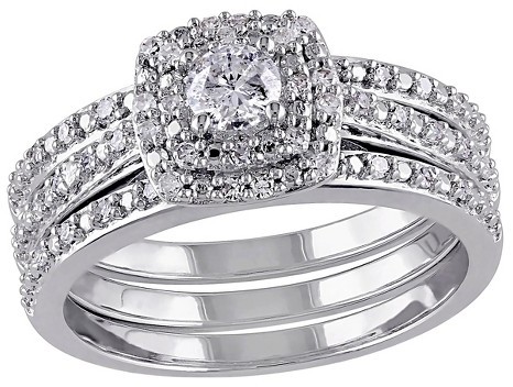 زفاف - Allura 1/2 CT. T.W. Diamond Bridal Set in Sterling Silver (GH) (I2-I3)