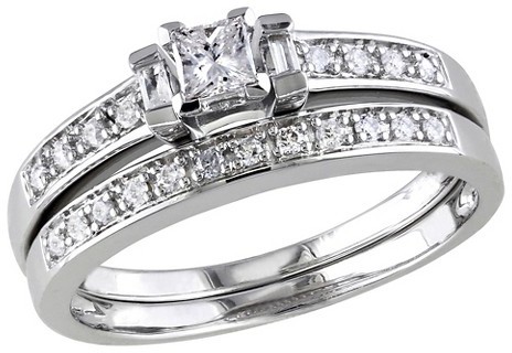 Wedding - Allura 1/3 CT. T.W. Multiple Shape Diamond Bridal Set in Sterling Silver (GH) (I2-I3)