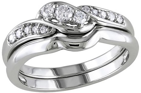 Hochzeit - Allura 1/4 CT. T.W. Diamond Bridal Set in 10K White Gold (GH) (I1-I2)