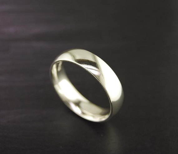 زفاف - Half Round Plain Comfort Fit Silver Ring/Band 6mm - 100% Sterling Silver Rhodium Plated/Gift Idea/Promise Ring/Engagement Ring /Wedding Ring