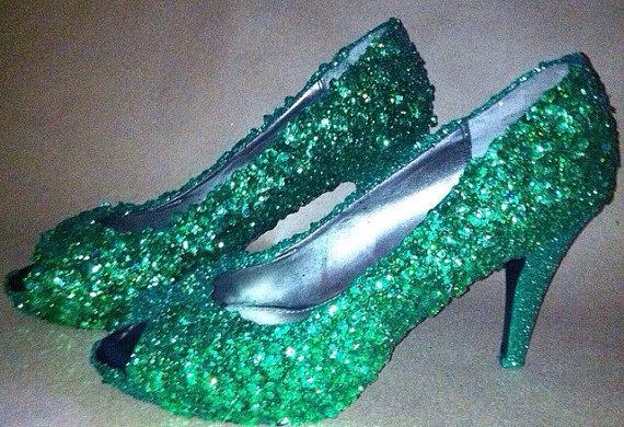 Wedding - Sequined and glitter high heels for party or wedding.  You choose the colors you like. Completely customized.