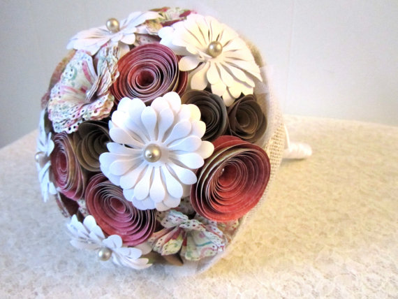 Свадьба - Floral Romance: A Rustic Fairytale Paper Mixed Wildflower Bouquet Ready to Ship
