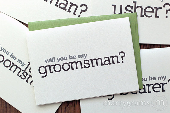 Wedding - Will You Be My Groomsman Card, Best Man, Usher, Ring Bearer, Wedding party - Manly Wedding Cards - Way for Guys to Ask Groomsmen (Set of 6)