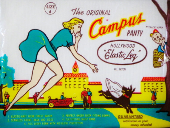 Свадьба - Campus Panty 1950s Sealed In Package Hollywood Elastic Leg Rayon Nylon Size 6 Kid-Glove Perfection