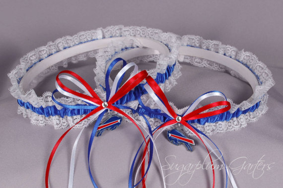 Wedding - Buffalo Bills Lace Wedding Garter Set