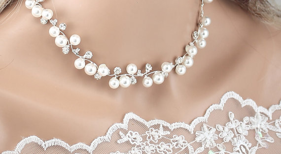 زفاف - Bridal Necklace Wedding Necklace Crystal Pearl Wedding Bridal Necklace Set Bridal Jewelry Wedding Jewelry Bridal Accessories Style-N26