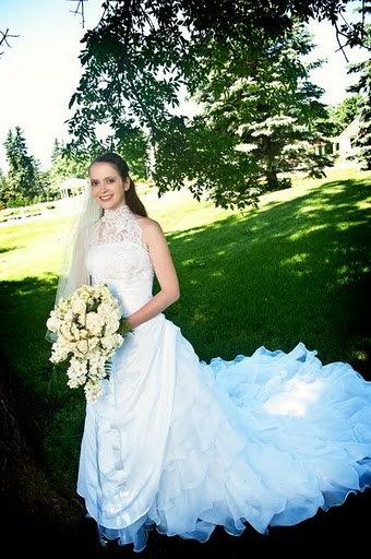 Wedding - Lace Halter Layered Organza Wedding Dress 
