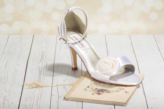 Wedding - Heel 2 5/8"  - Medium Heel Shoe - Ankle Strap Shoe - Wedding Shoe - Choose From Over 200 Color Choices - Custom Wedding Shoe - Flower Shoe