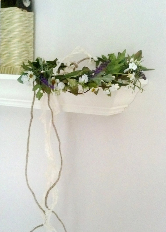 زفاف - Goddess Fairy Bridal Floral Crown ivy vine Greenery HaIr Wreath Headdress artificial Flowers International shipping barn wedding accessories