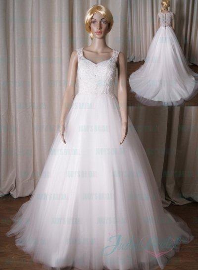 زفاف - LJ202 Beautiful beading embroidery princess tulle ball gown wedding dress