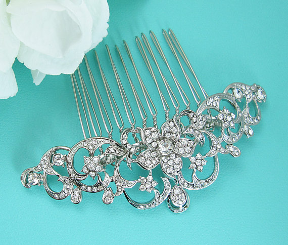 Wedding - Pearl Bridal Comb, Rhinestone Comb, Bridal Comb Crystal, Wedding Hair Comb, Hair Comb, Wedding Accessory, Bridal Headpiece, Bridal Comb