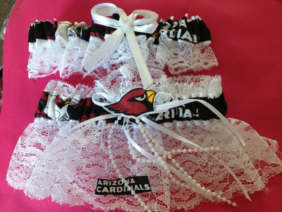 Wedding - Arizona Cardinals NFL Football Wedding Bridal Garters Set Regular/Plus Size