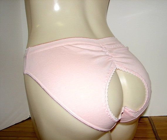 زفاف - Not for the Shy Sexy Open Bum with Butt Hugging Seam Yummy Pink Classic Bikini Panties Size Small Medium or Large