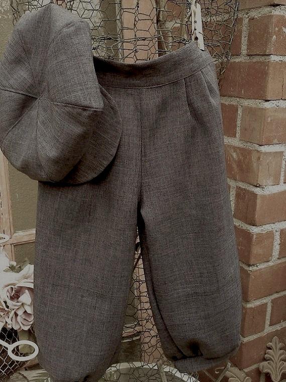 زفاف - Sz 7-9yrs or 10-12yrs vintage charcoal grey knickers, little boy knickers, ringbearer knicker pants