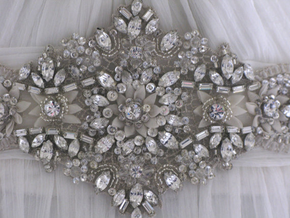 Hochzeit - Jewelled wedding sash - crystal belt - bridal sash  - Sweet