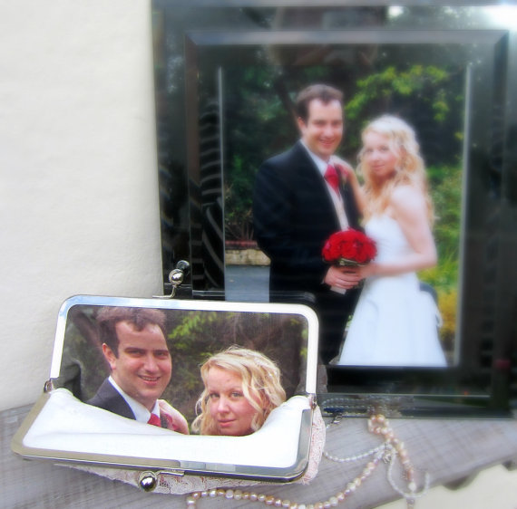 زفاف - Personalized Constance Handcrafted wedding photo clutch, personalized bridal clutch bag, personalized bridesmaid gift, photo lining only
