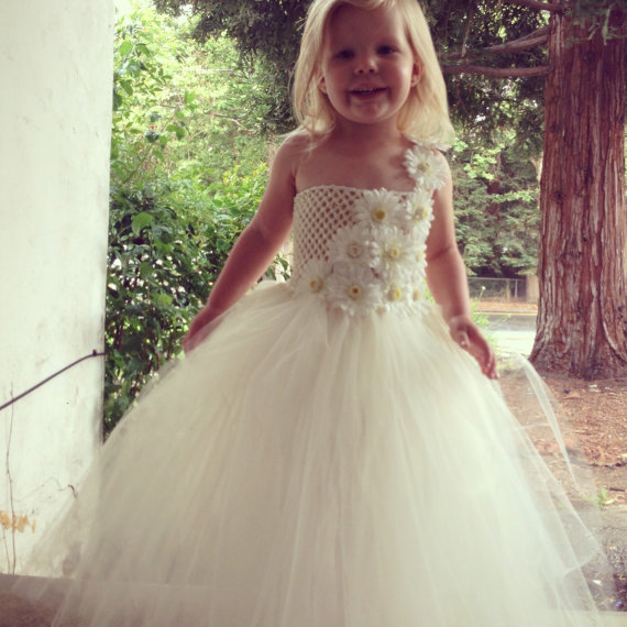 ivory tulle flower girl dresses