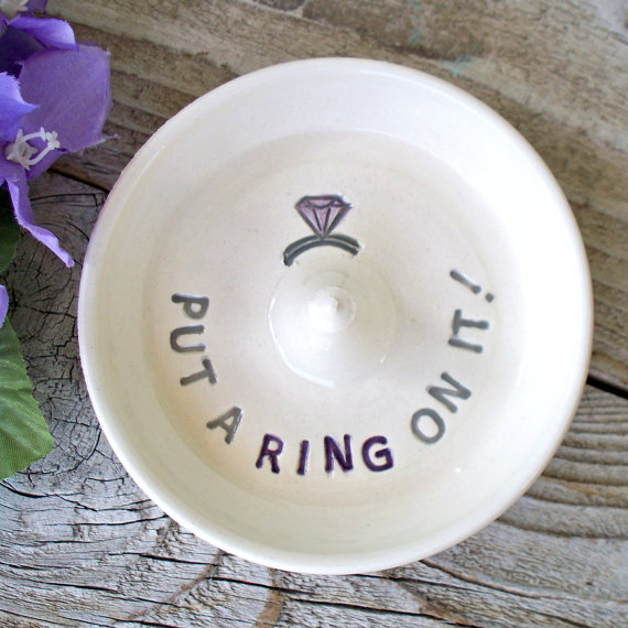 Wedding - Ring Holder with Post - Put a Ring On It - Ring & Jewelry Holder - Ring Bowl - Ring Dish - Engagement Gift - Wedding Gift