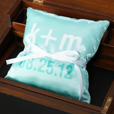 Mariage - Wedding Ring Pillow - MODERNA In Teal Personalized Ring Pillow - Wedding Pillow - Custom Monogram Pillow