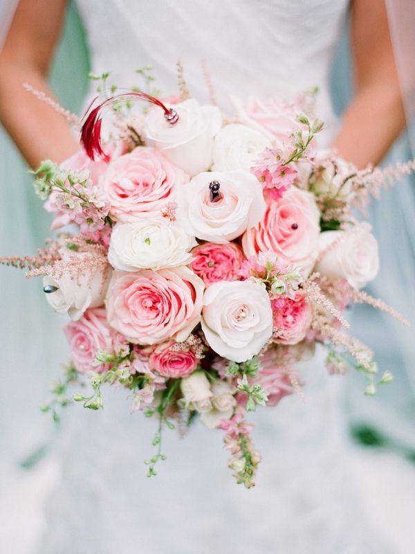 زفاف - Pink Rose Bridal Bouquet