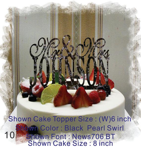 Wedding - Wedding  Cake Topper , Monogram Cake Topper Mr and Mrs  With Your Last (Family)Name  - Handmade Custom Wedding Cake Topper