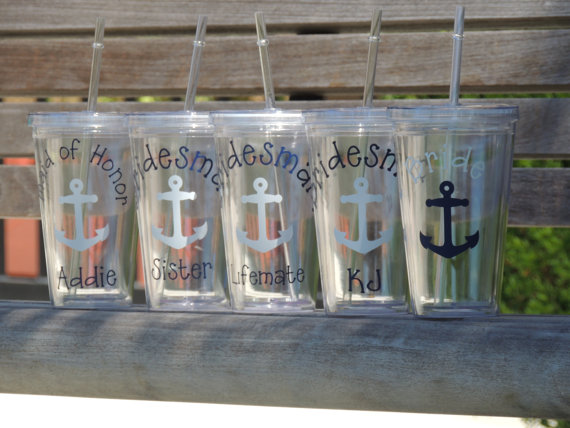 Wedding - Bachelorette party cup,Bridesmaid cup,Monogrammed cup,  personalized tumbler, wedding party favor tumbler, acrylic cup, bridal party cup