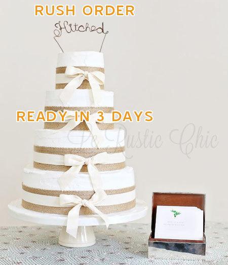 Wedding - RUSH ORDER - Wedding Cake Topper - Wire Cake Topper - Hitched - Mr and Mrs - Personalized Cake Topper - Rustic Chic Cake Topper