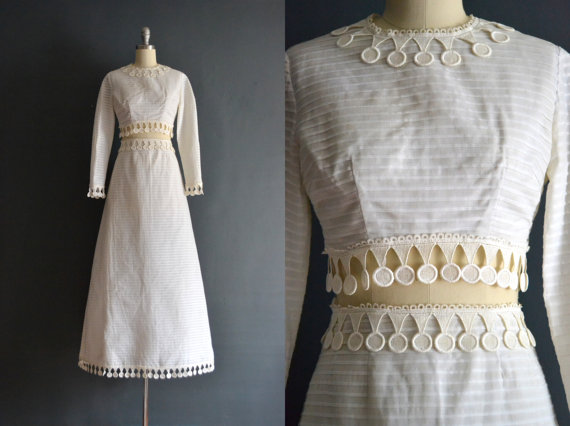 Hochzeit - Janelle / 70s wedding dress / 1970s wedding dress