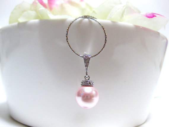 زفاف - Soft Pink Pearl Necklace Rosaline Swarovski 10mm Round Pearl Necklace Bridesmaid Necklace Wedding Jewelry Bridesmaid Bridal Necklace (N014)