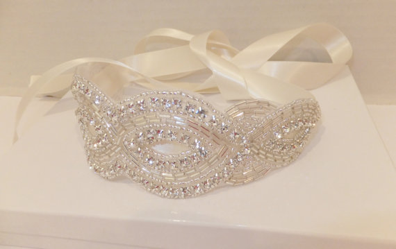 زفاف - Bridal Headpiece, JENELLE, Crystal Headpiece, Wedding Headpiece, Bridal Headband