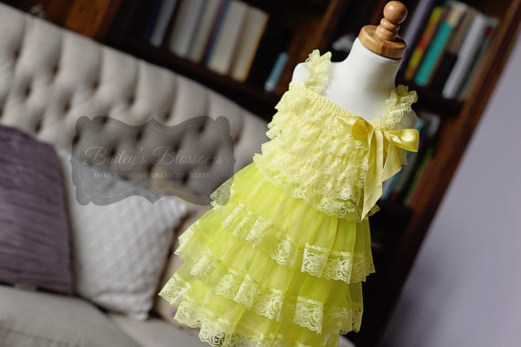 Mariage - CLOSEOUT!!! Lemon Lime Lace Flower Girl Dress, baby lace dress, Flower Girl dress, Two toned lace flower Girl dress, lemon and lime, limeade