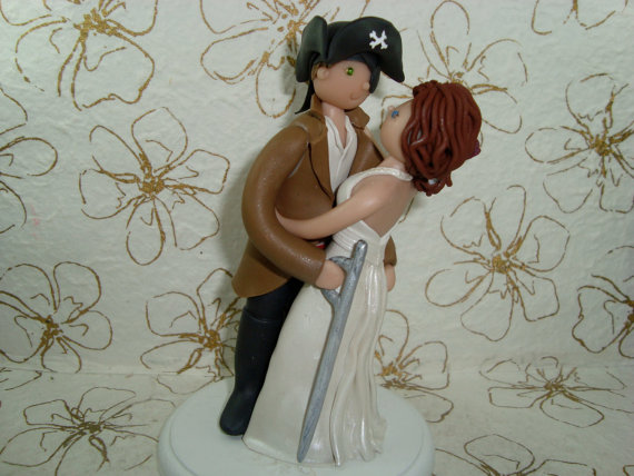 Mariage - Customized Pirate Wedding Cake Topper